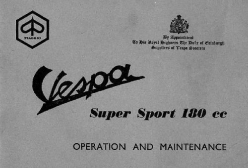 Maggiori informazioni su "Uso e Manutenzione Douglas Vespa 180SS VSC1T (inglese)"	