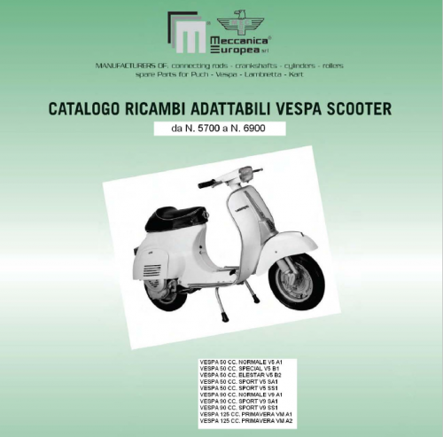 Maggiori informazioni su "Catalogo Ricambi MEC.EUR. Vespa 50-90-125"	