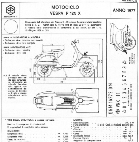 STO Vespa P125X - VNX1T del 1977