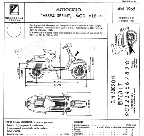 STO Vespa 150 Sprint e Sprint V VLB1T