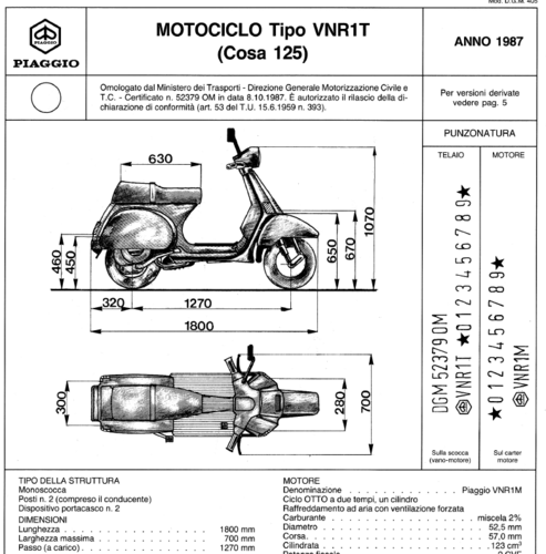 Maggiori informazioni su "STO Vespa Cosa 125 ed Elestart VNR1T e VNR2T"	